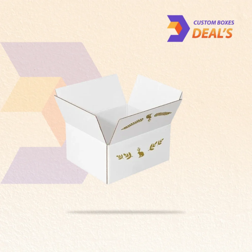 Personalized RSC cardboard boxes featuring sturdy construction for storage and branded shipping
