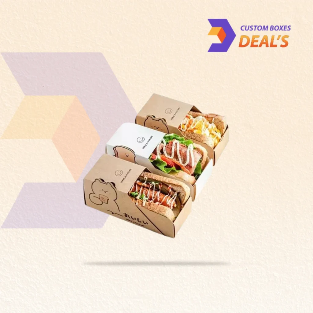 Custom printed boxes for sandwich takeaway packaging