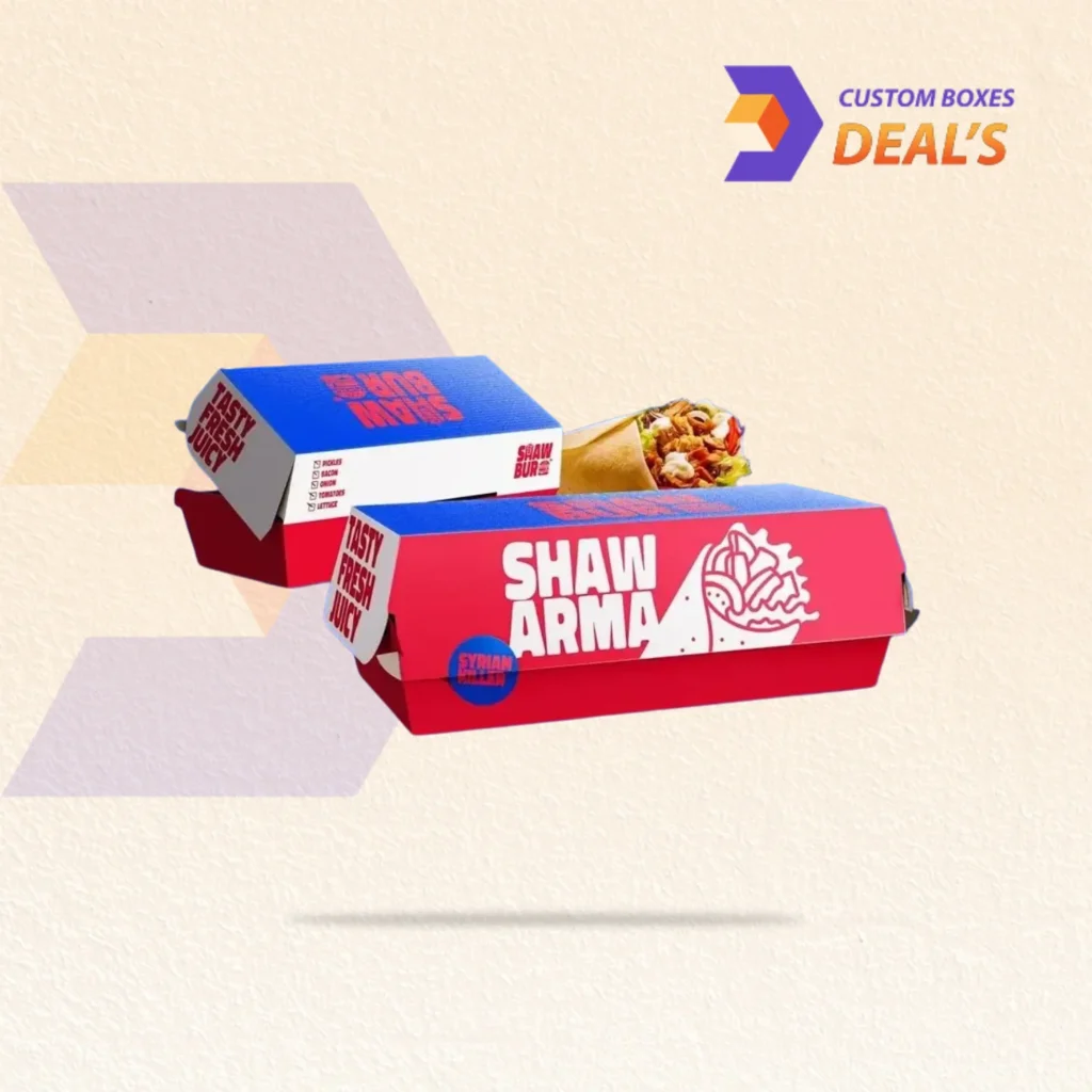 Custom shawarma boxes designed for secure and attractive food packaging