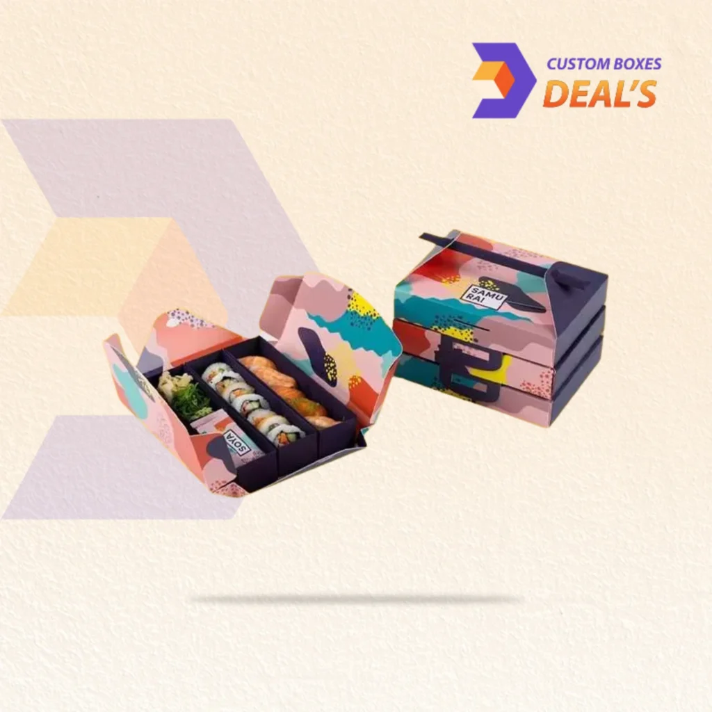 Custom printed boxes for sushi takeout packaging
