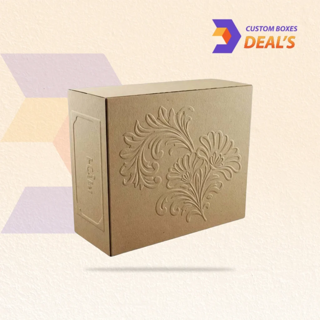 Printed textured cardstock packaging boxes with custom branding for stylish product display