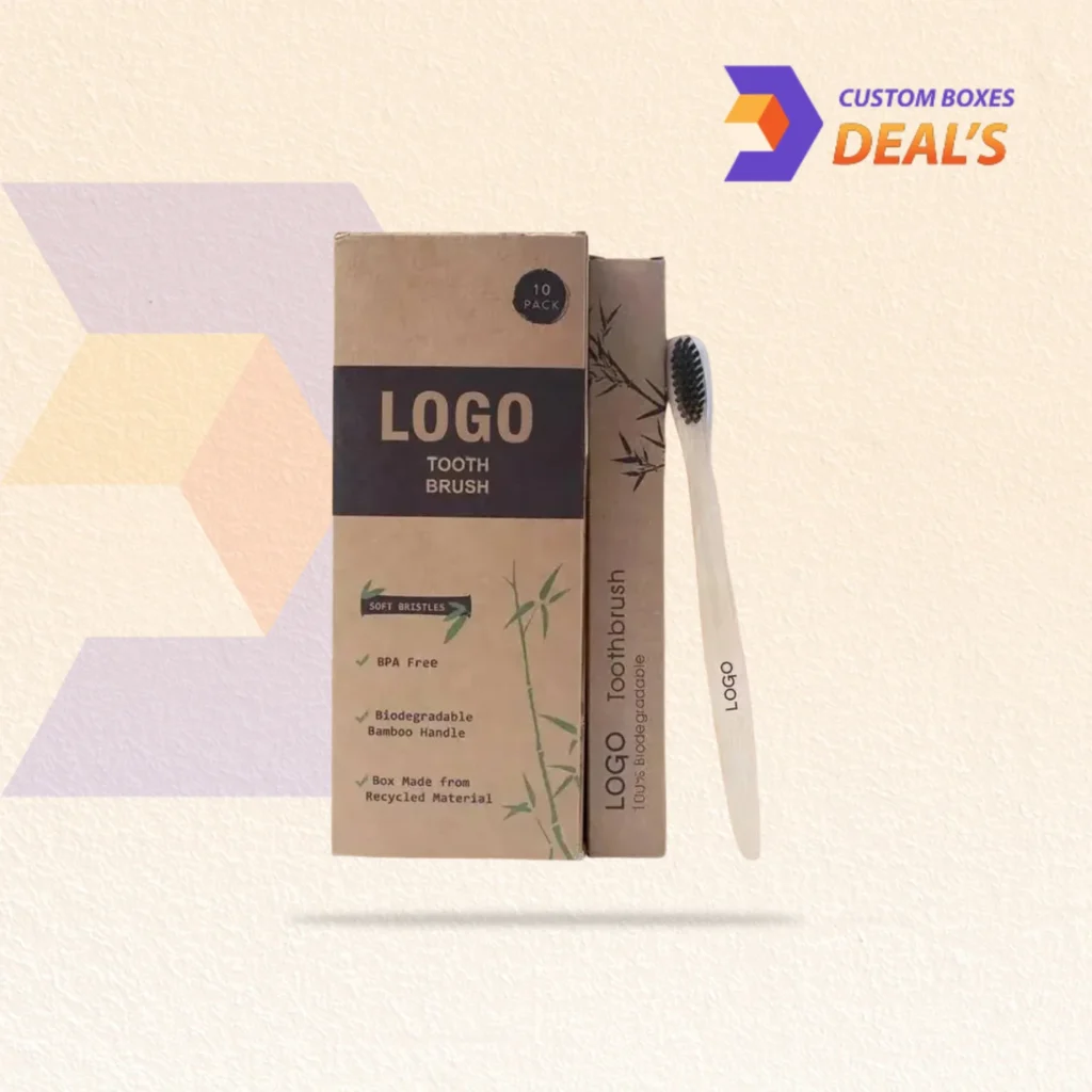 Personalized toothbrush boxes featuring branded designs for clean and professional product presentation
