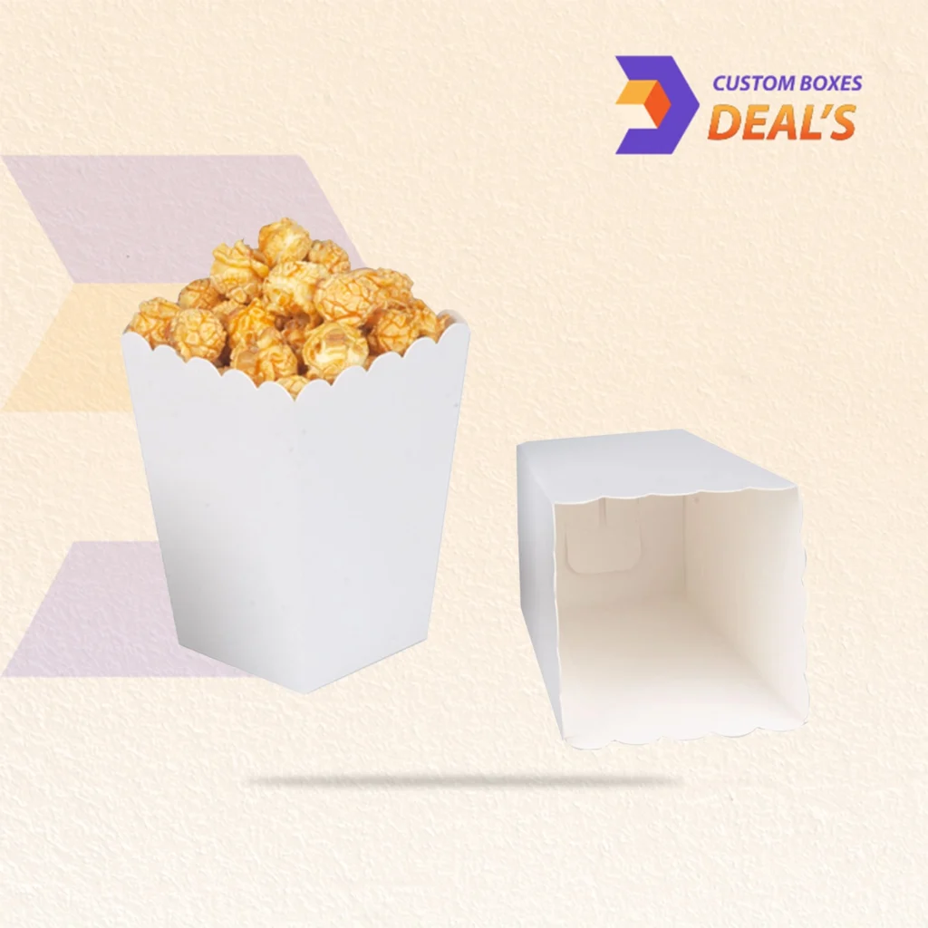 Custom White Popcorn Boxes for Party Snacks