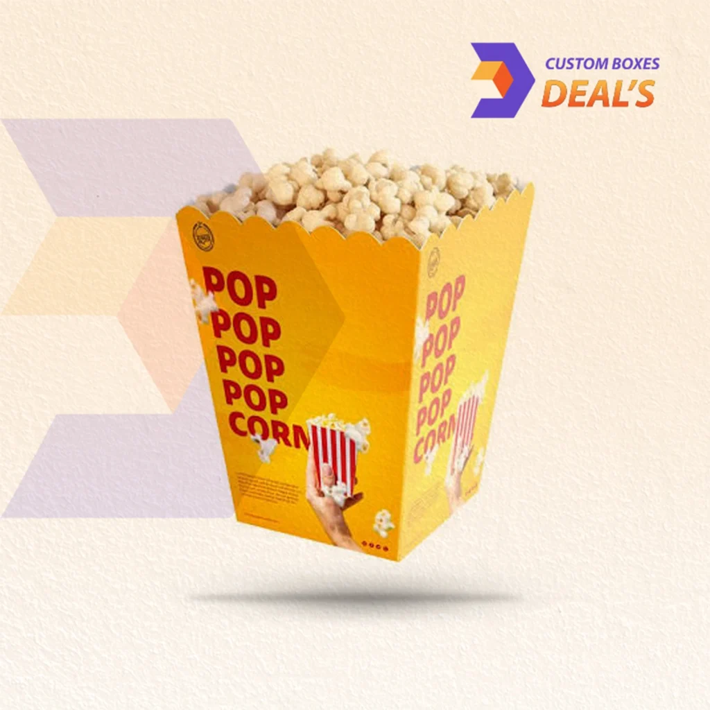Custom Yellow Popcorn Boxes for Party Snacks