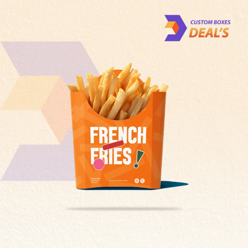 Custom fries packaging for restaurants, cafes, and takeaway food service