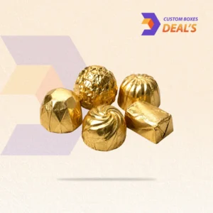 Gold wrapped chocolate designed for luxury confectionery packaging in the UK