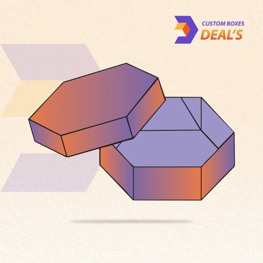 Luxury hexagonal two-piece gift box with custom branding