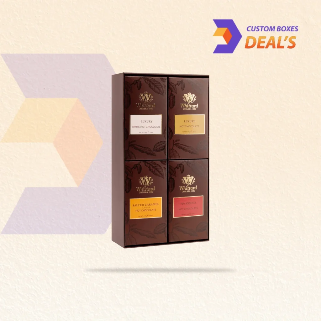 Custom hot chocolate gift boxes with personalised branding for special occasions and gifting
