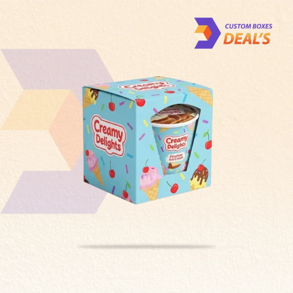 Branded ice cream boxes designed for convenient packaging and attractive product presentation