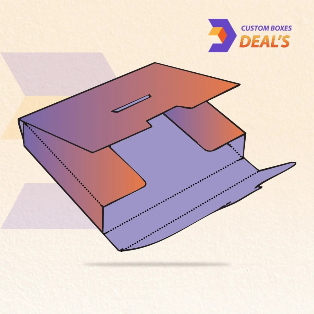 Custom printed paper briefcase box with handle for product packaging