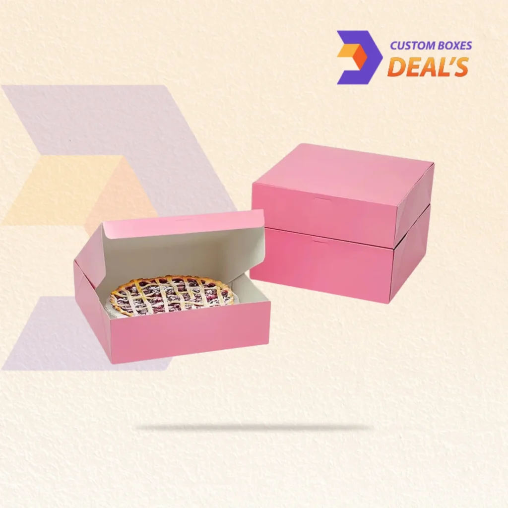 Premium pink automatic cake box for elegant bakery cake packaging