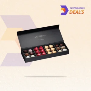 Custom rigid chocolate boxes with bespoke branding for premium confectionery packaging