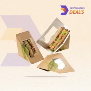 Eco-friendly custom kraft boxes for sandwich packaging and takeaway food service