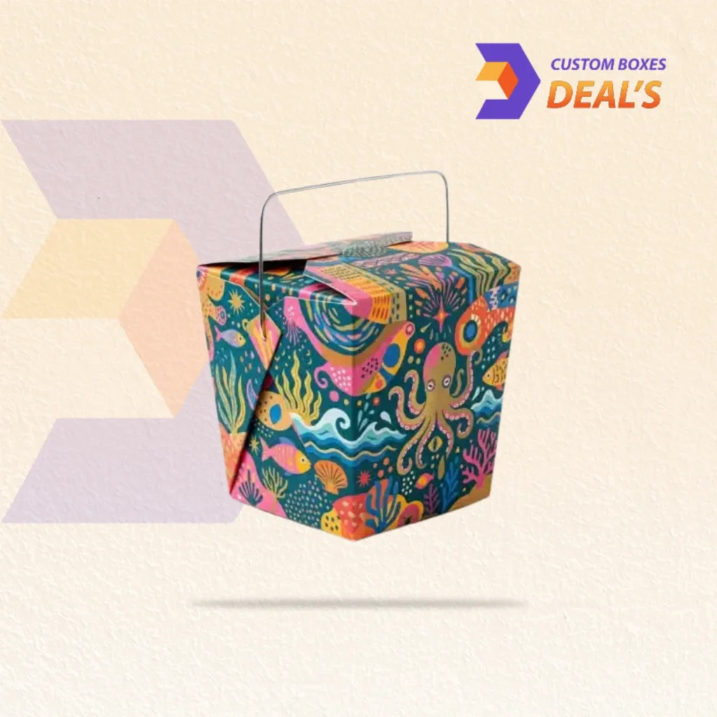 Custom food pail boxes designed for serving and packaging Chinese and takeaway foods