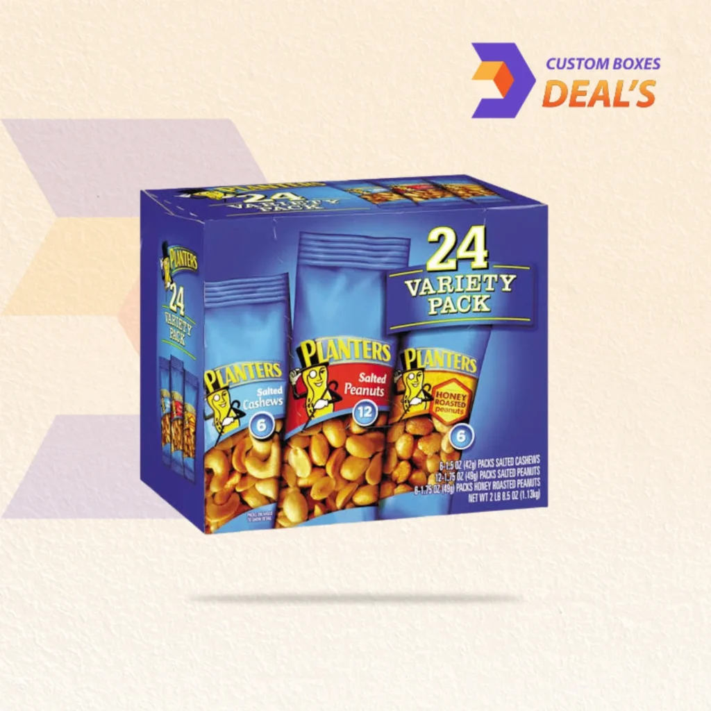 Branded roasted nuts packaging for attractive presentation and retail display