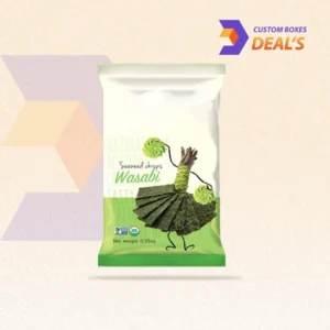 Custom seaweed packaging for branded seaweed products and retail display