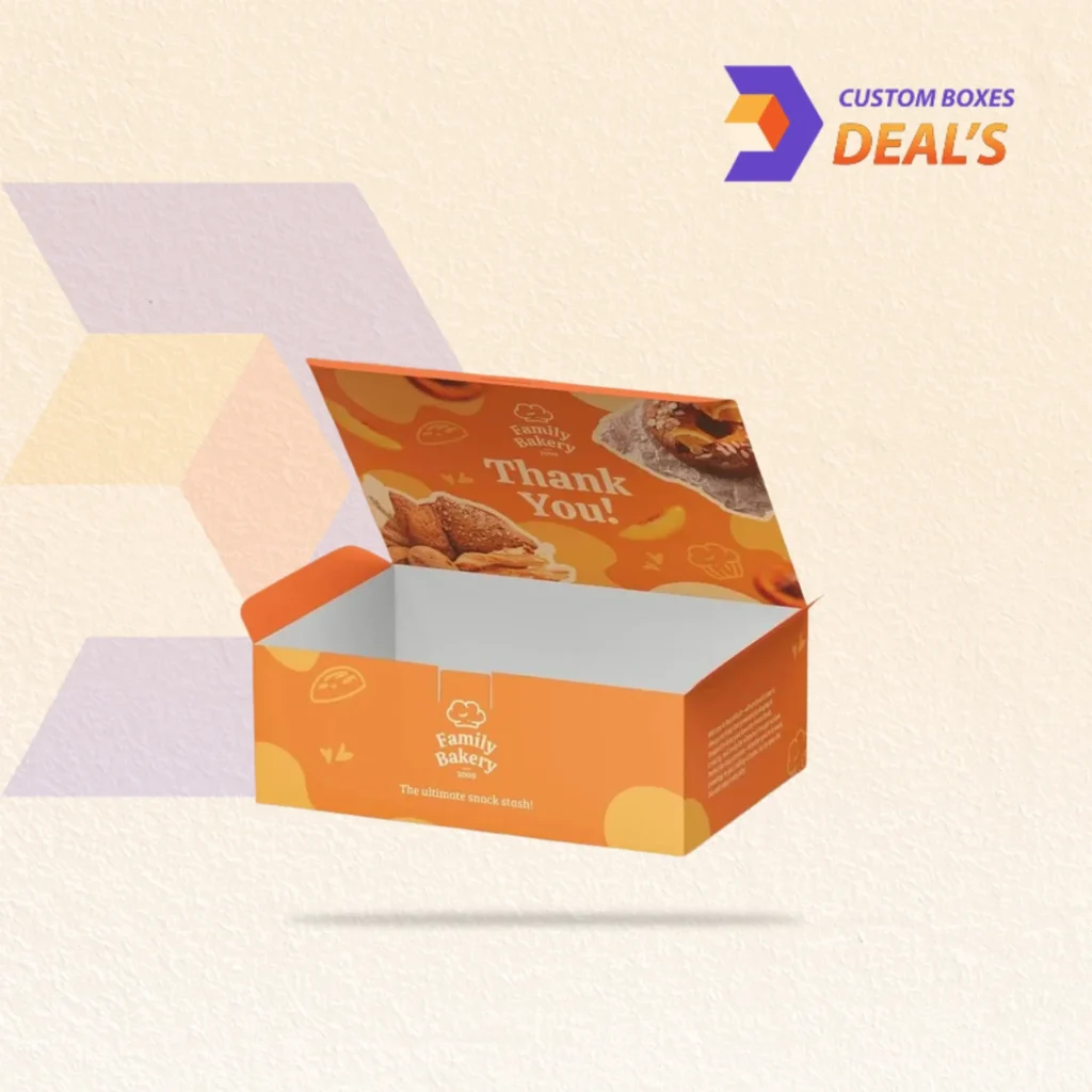 Branded snack packaging boxes for professional food presentation and takeaway