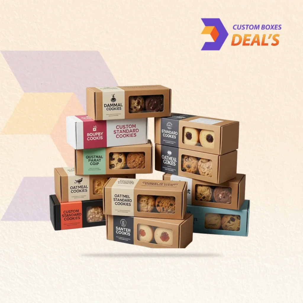 Standard cookie boxes for secure bakery packaging and presentation