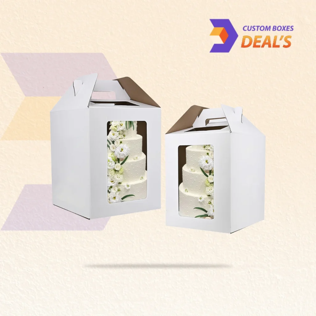 High-profile cake packaging boxes designed for bakery presentation