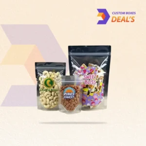 Transparent Stand-Up Pouches with clear packaging design for product visibility.