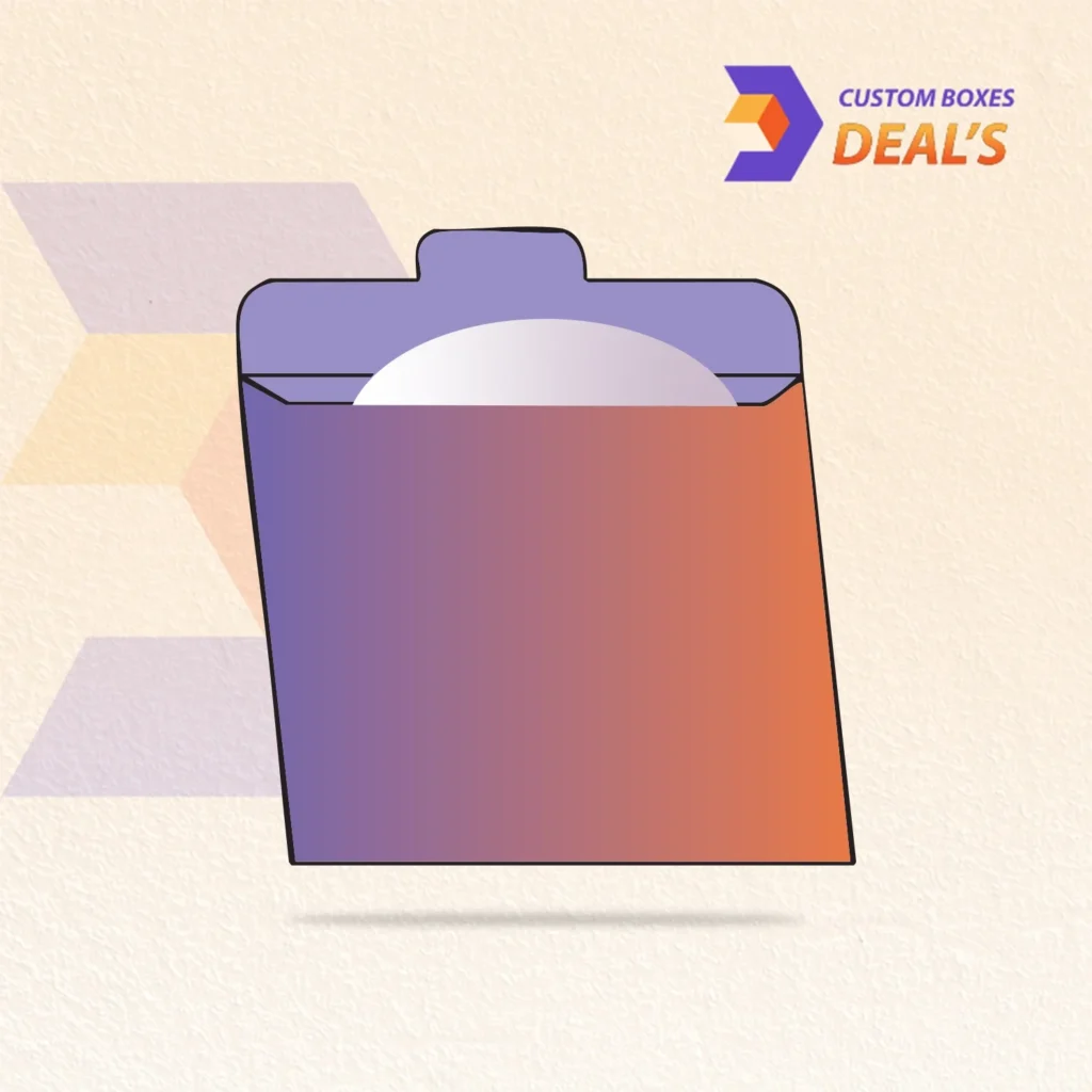 Printed two panel CD sleeve with front and back sections for secure disc packaging
