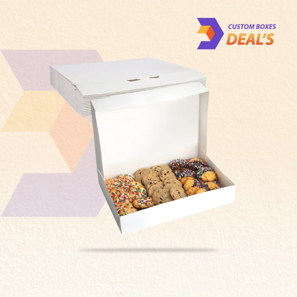 Durable white cookie boxes for gifting, retail and takeaway orders